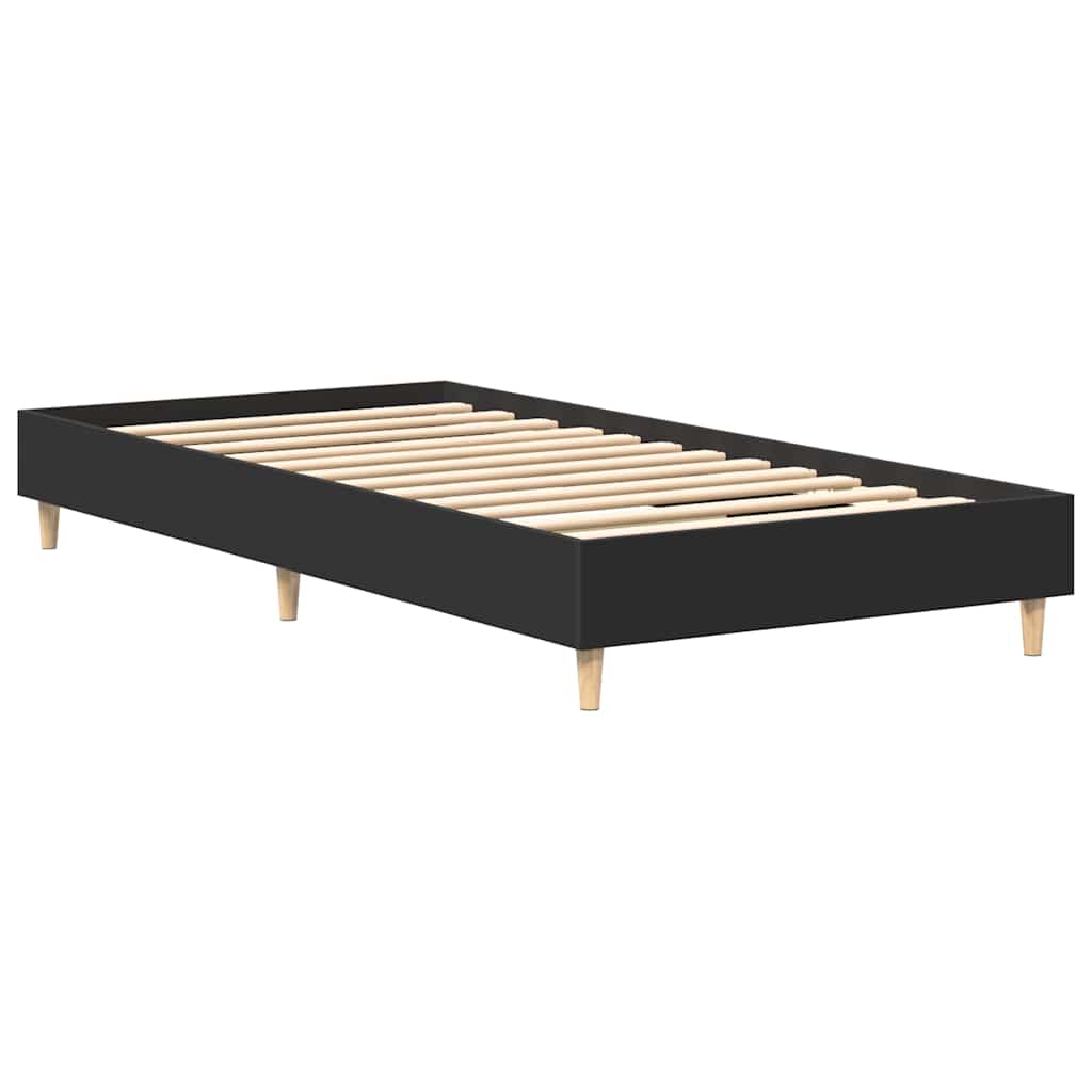 Cadre de lit sans matelas noir 90x190 cm bois ingénierie - XIOS