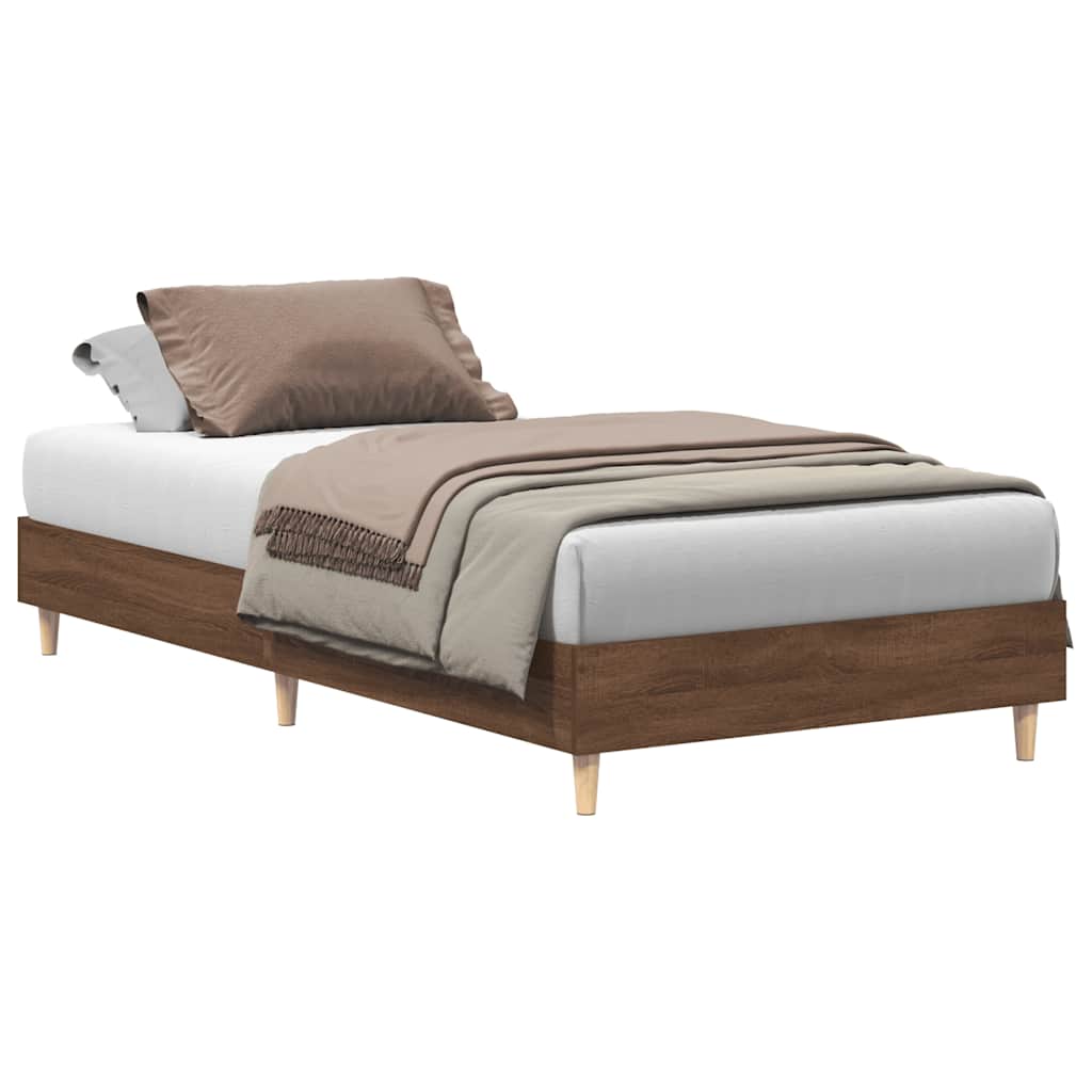 Cadre de lit sans matelas chêne marron 90x190cm bois ingénierie - XIOS