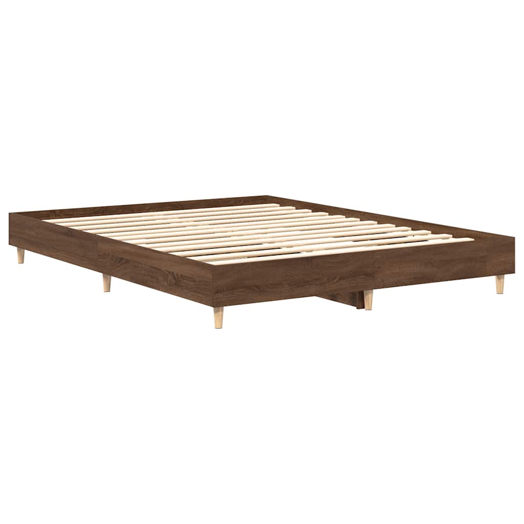 Cadre de lit sans matelas chêne marron 90x190cm bois ingénierie - XIOS