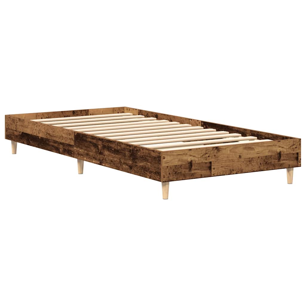 Cadre de lit sans matelas vieux bois 90x190 cm bois ingénierie - XIOS