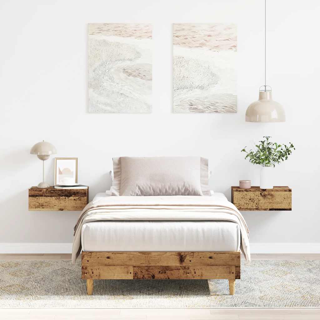 Cadre de lit sans matelas vieux bois 90x190 cm bois ingénierie - XIOS