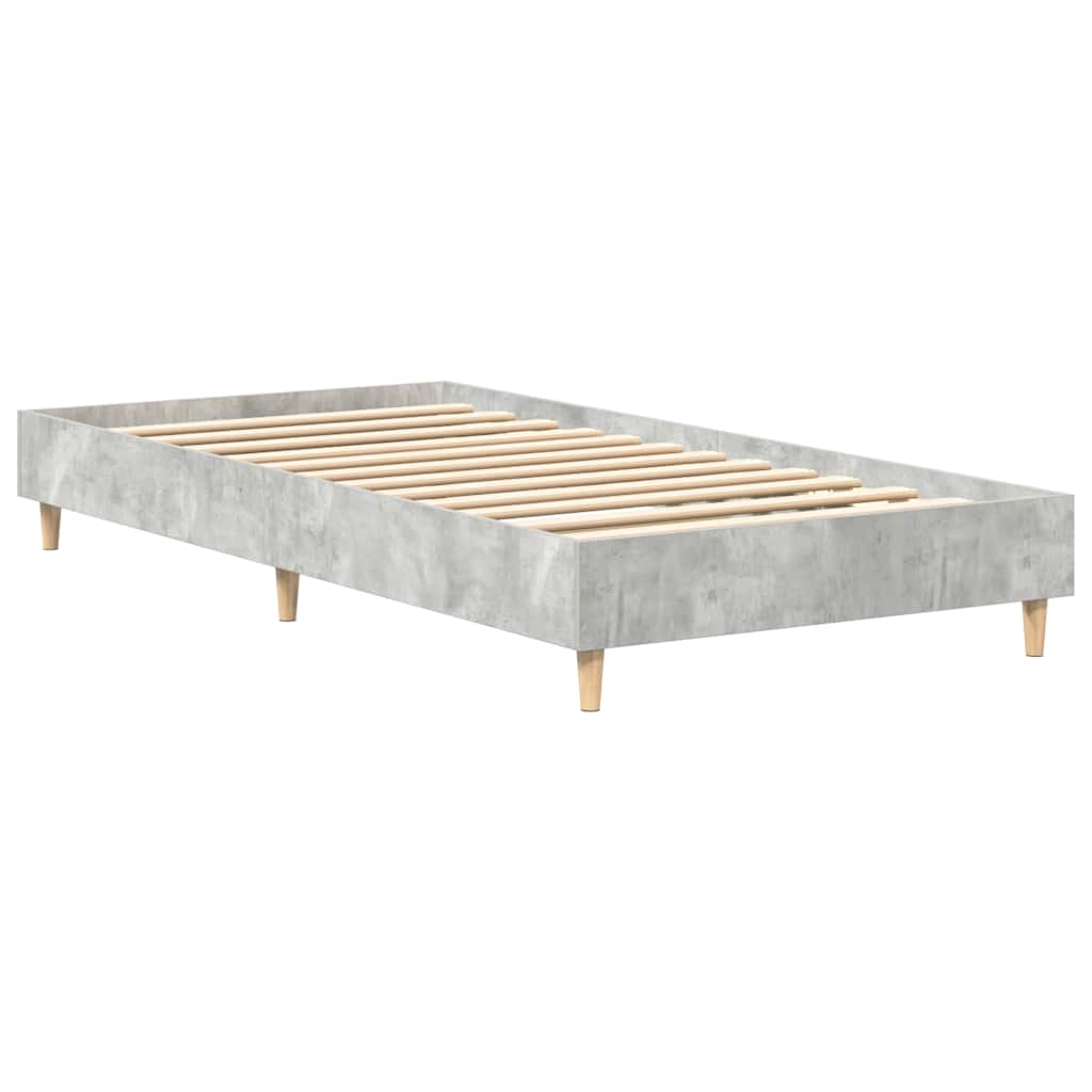 Cadre de lit sans matelas gris béton 75x190cm bois d'ingénierie - XIOS