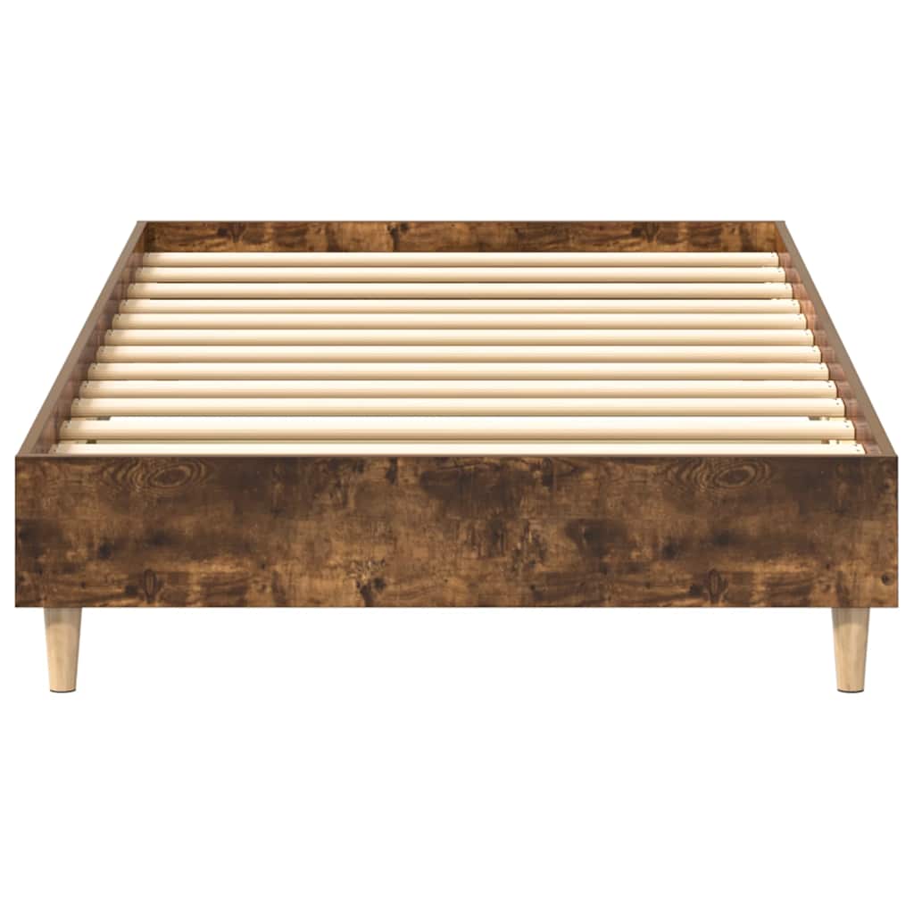 Cadre de lit sans matelas chêne fumé 75x190cm bois d'ingénierie - XIOS