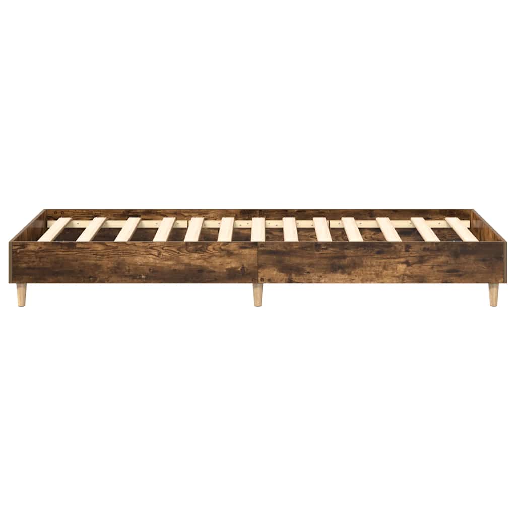 Cadre de lit sans matelas chêne fumé 75x190cm bois d'ingénierie - XIOS