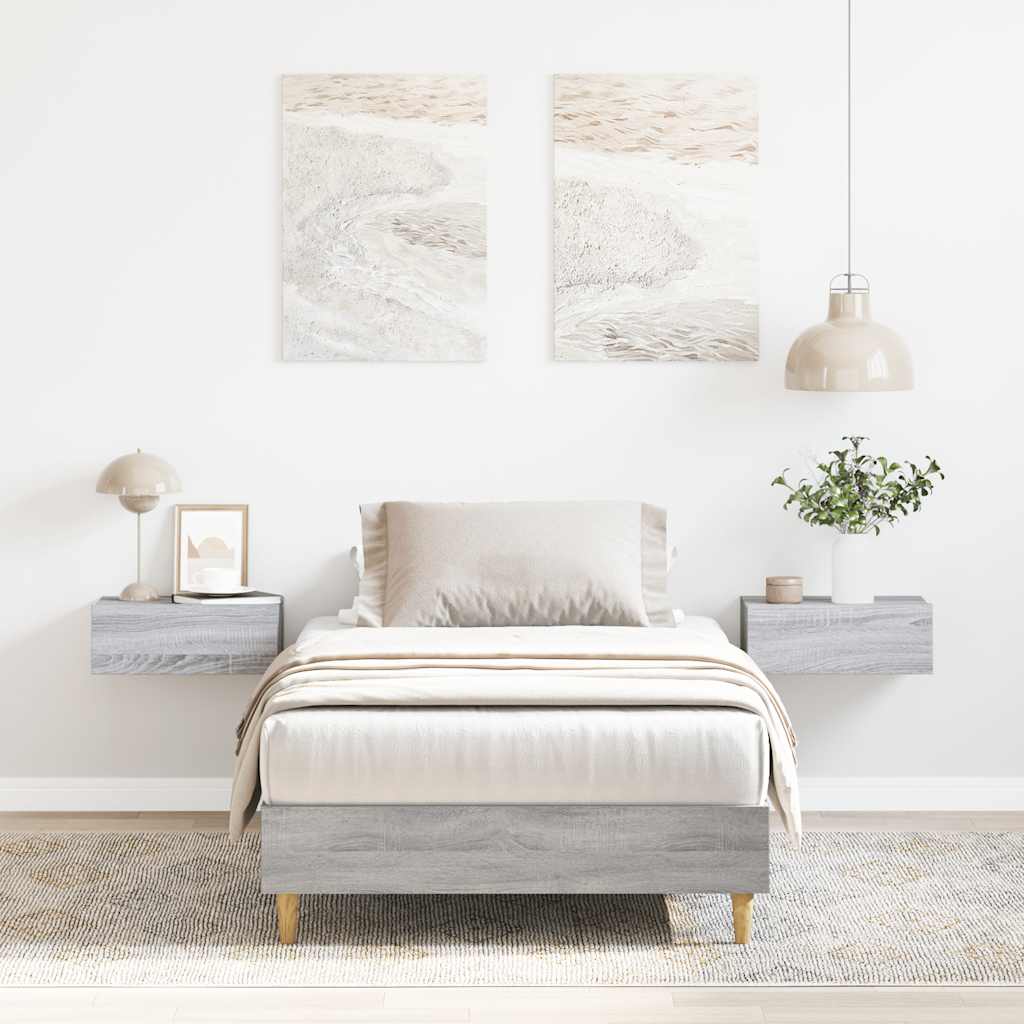 Cadre de lit sans matelas sonoma gris 75x190 cm - XIOS
