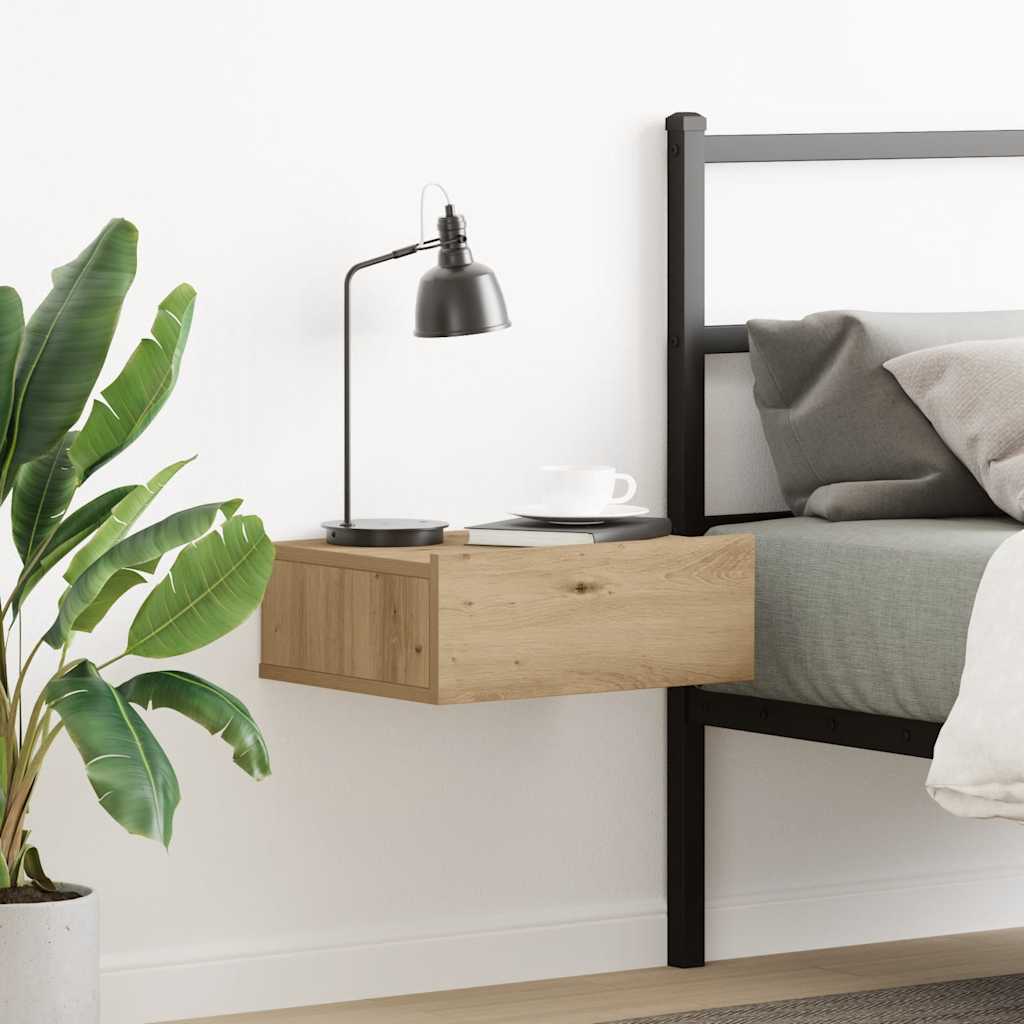 Table de chevet flottante chêne artisanal bois d'ingénierie - XIOS