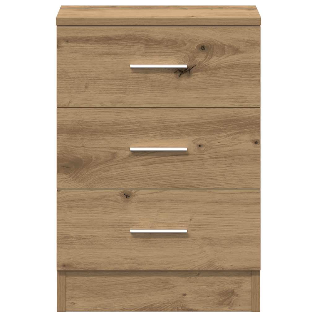 Table de chevet chêne artisanal 38x35x55 cm bois d’ingénierie - XIOS