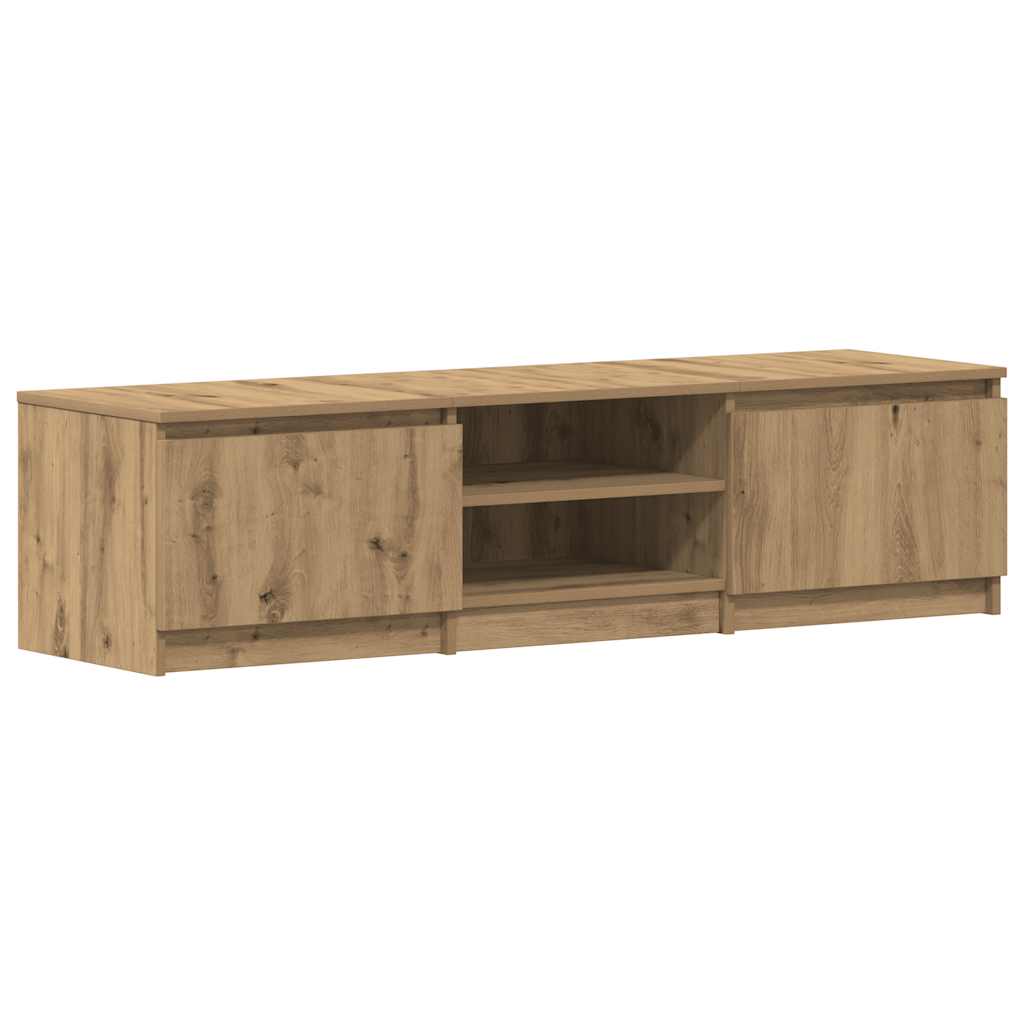 Meuble TV chêne artisanal 140x40x36 cm bois d'ingénierie - XIOS