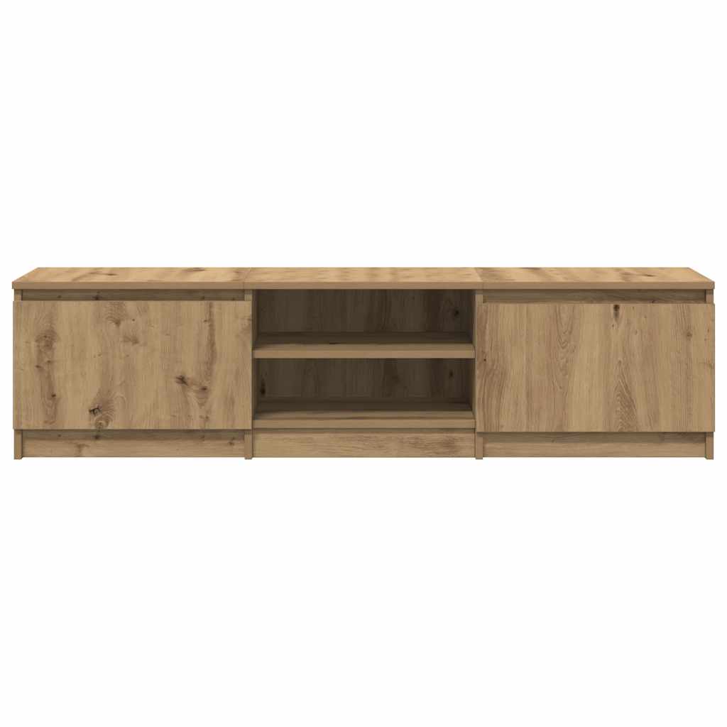 Meuble TV chêne artisanal 140x40x36 cm bois d'ingénierie - XIOS