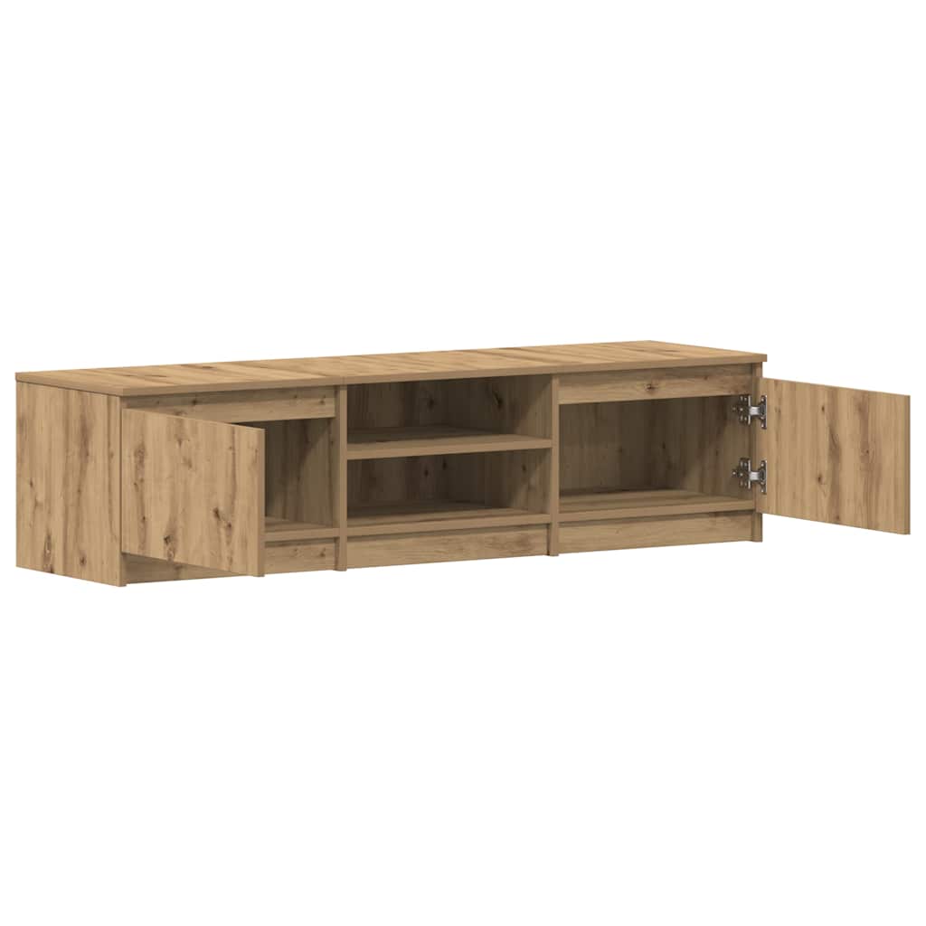 Meuble TV chêne artisanal 140x40x36 cm bois d'ingénierie - XIOS
