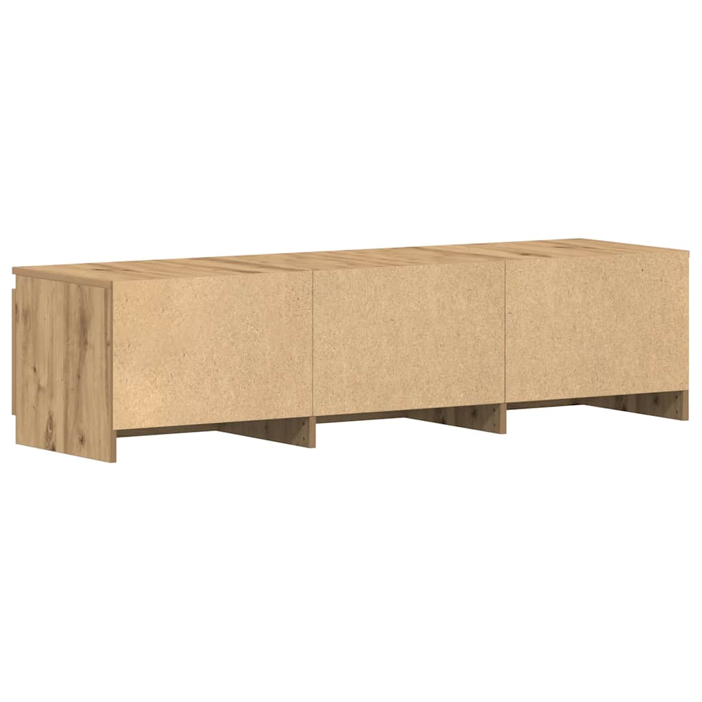 Meuble TV chêne artisanal 140x40x36 cm bois d'ingénierie - XIOS