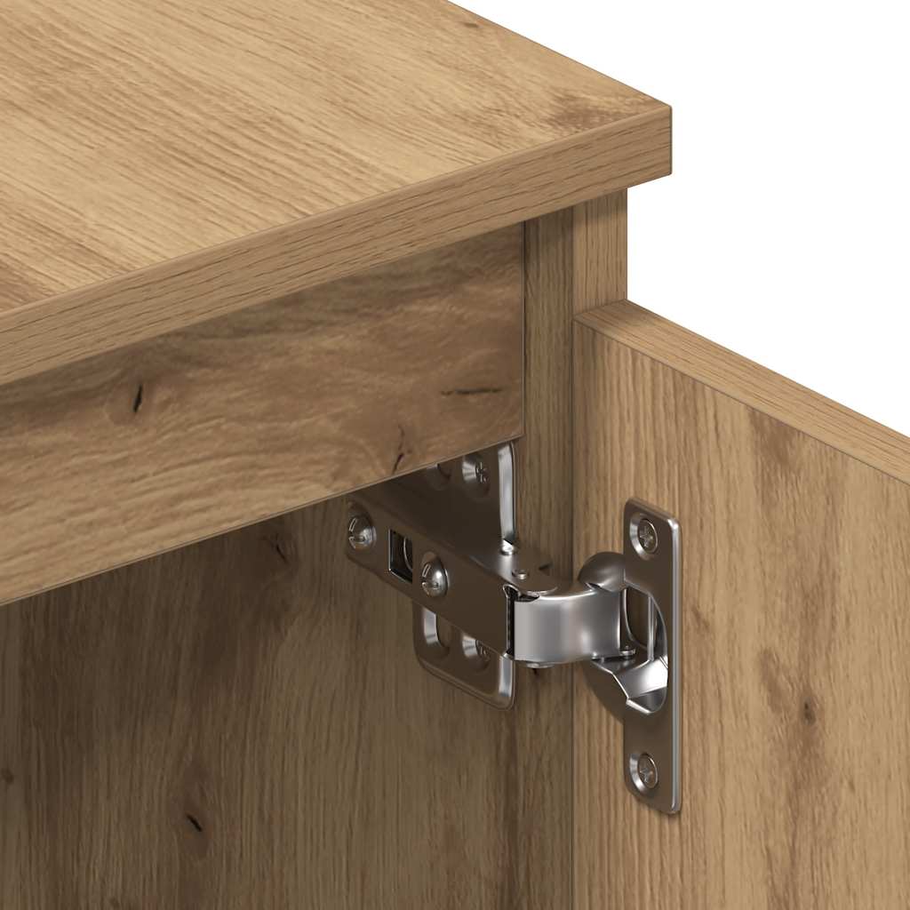 Meuble TV chêne artisanal 140x40x36 cm bois d'ingénierie - XIOS