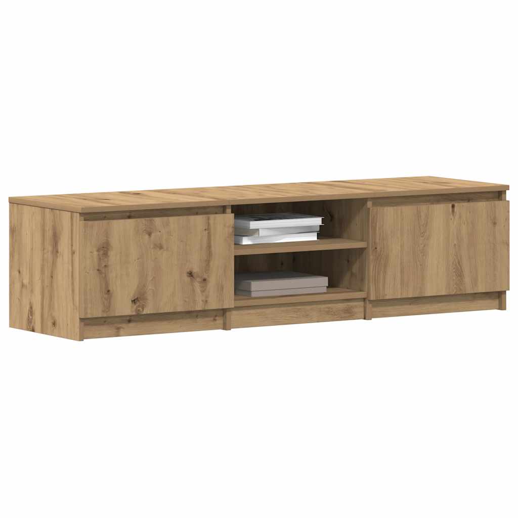 Meuble TV chêne artisanal 140x40x36 cm bois d'ingénierie - XIOS