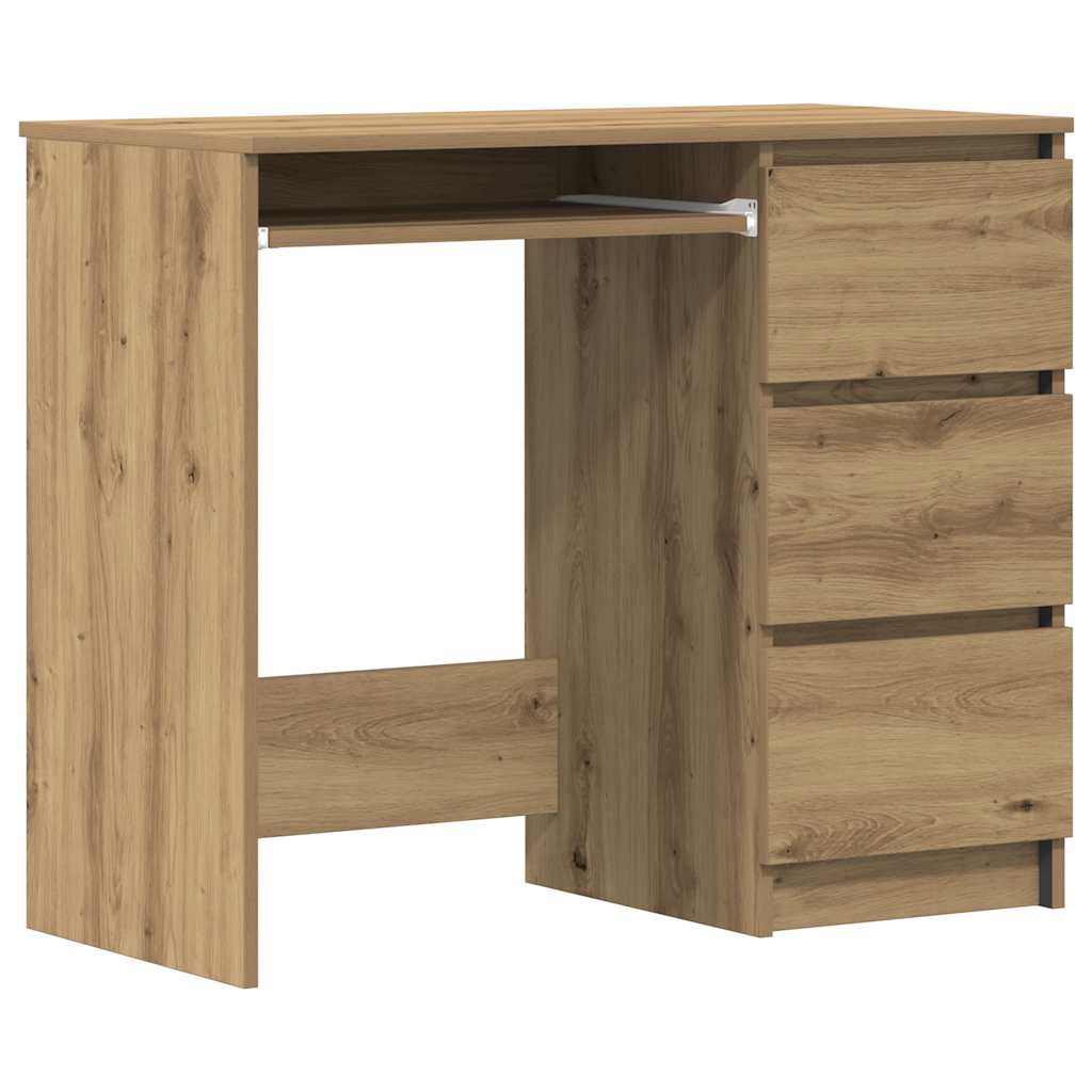 Bureau chêne artisanal 90x45x76 cm bois d'ingénierie - XIOS