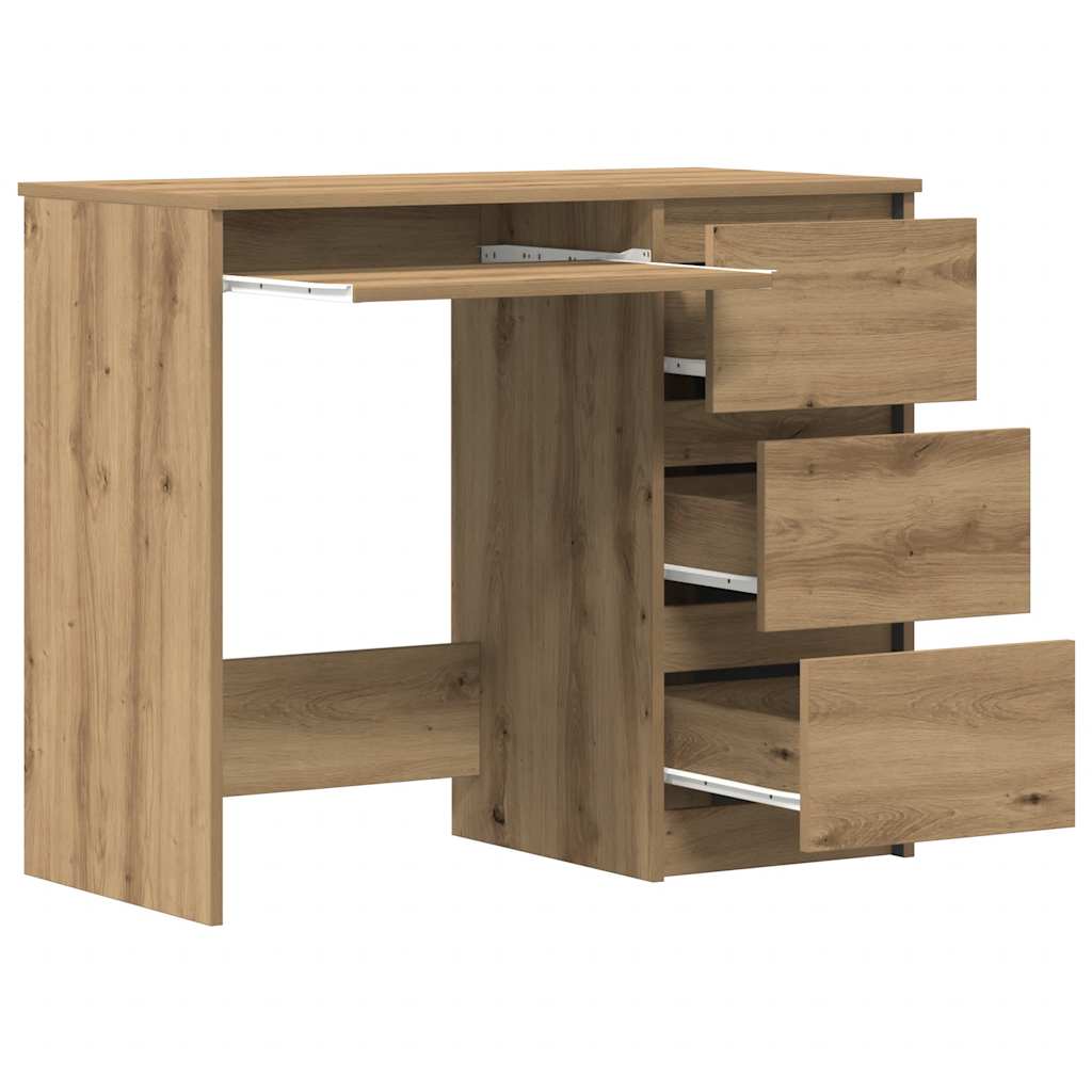 Bureau chêne artisanal 90x45x76 cm bois d'ingénierie - XIOS
