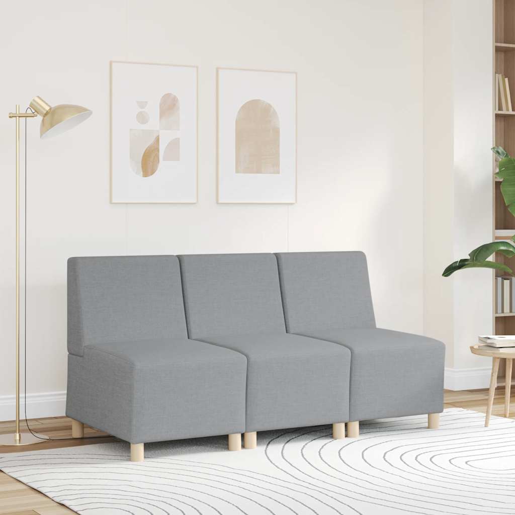 Canapé modulaire sans accoudoirs Gris clair 55 cm Tissu - XIOS