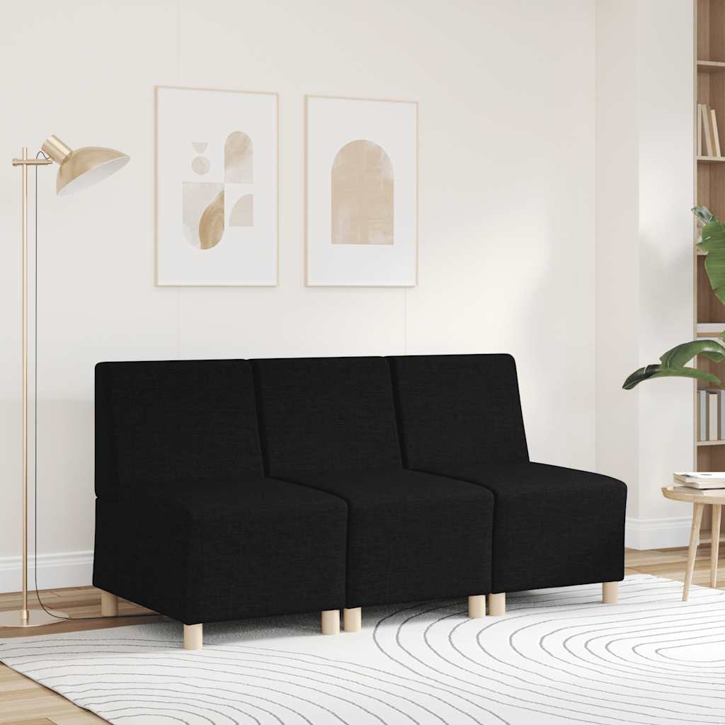 Canapé modulaire sans accoudoirs Noir 55 cm Tissu - XIOS