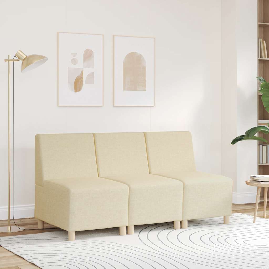 Canapé modulaire sans accoudoirs Crème 55 cm Tissu - XIOS
