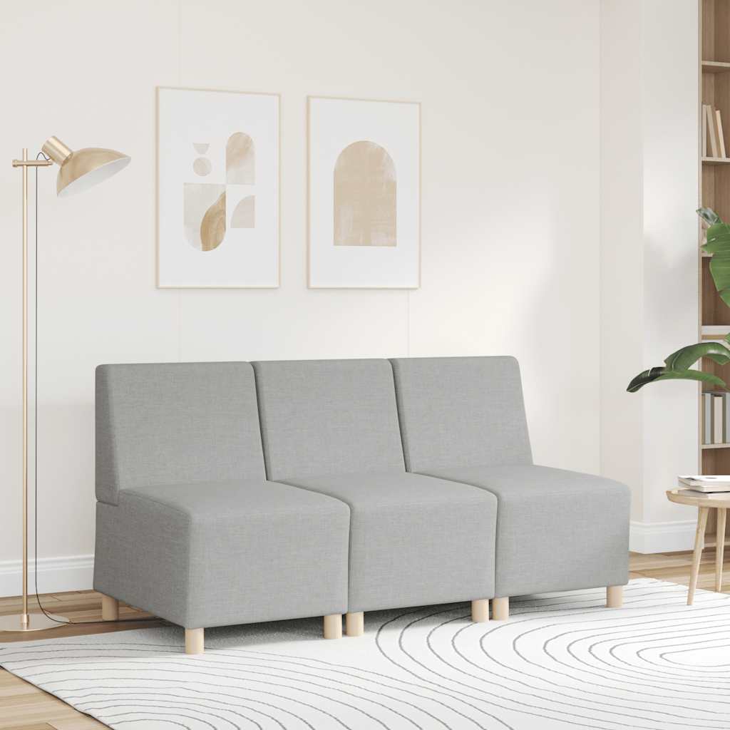 Canapé modulaire sans accoudoirs Gris nuage 55 cm Tissu - XIOS