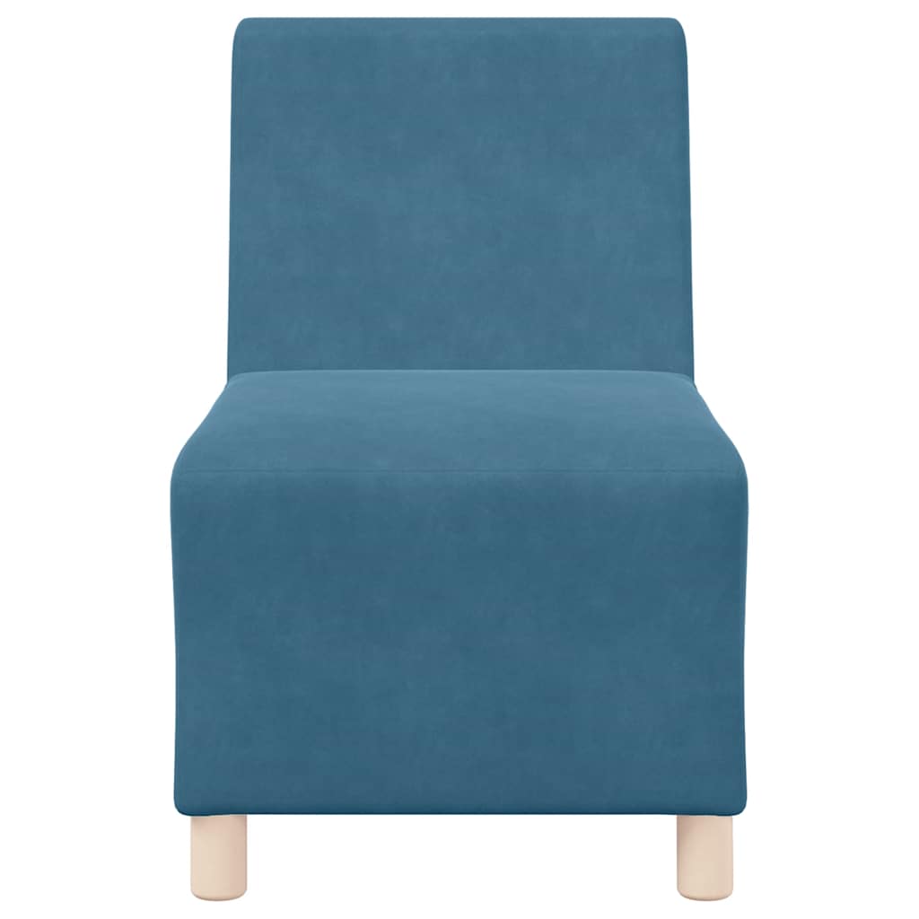 Canapé modulaire sans accoudoirs Bleu 55 cm Velours - XIOS