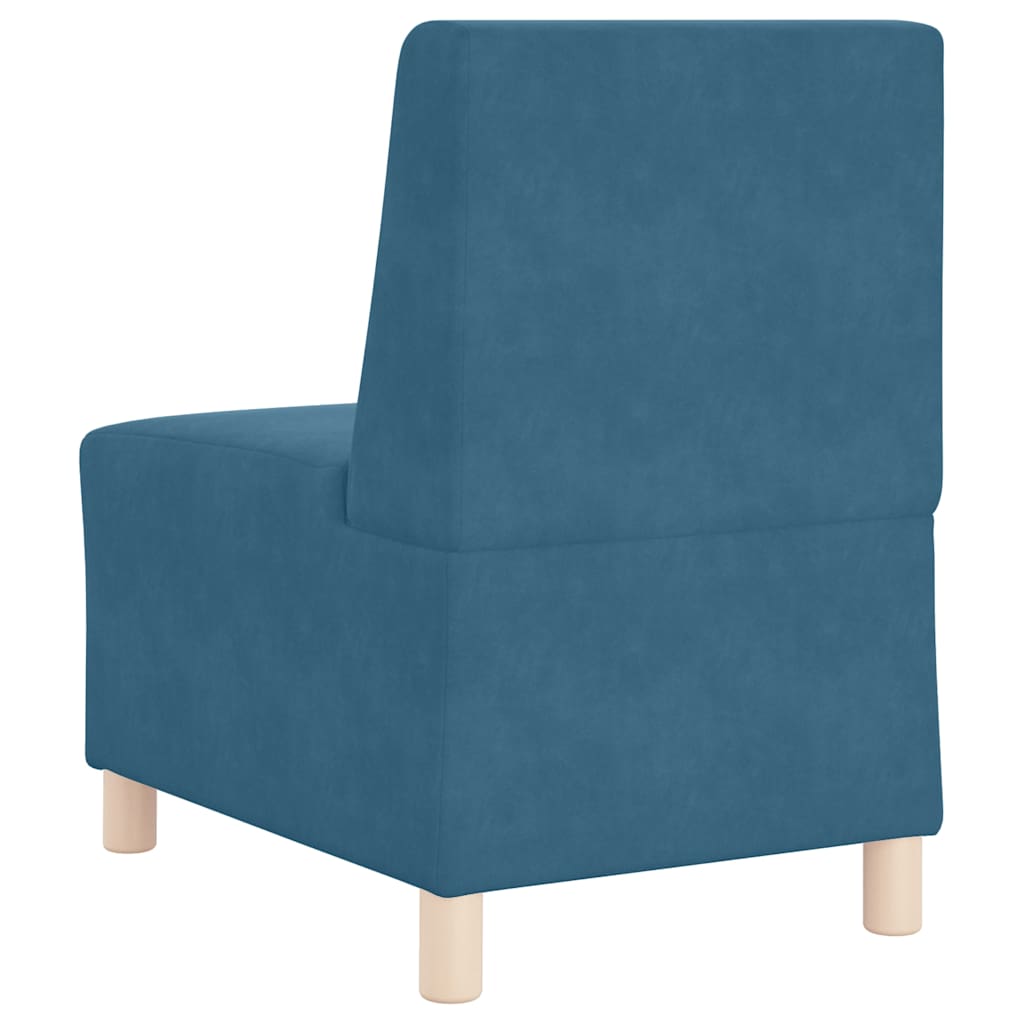 Canapé modulaire sans accoudoirs Bleu 55 cm Velours - XIOS