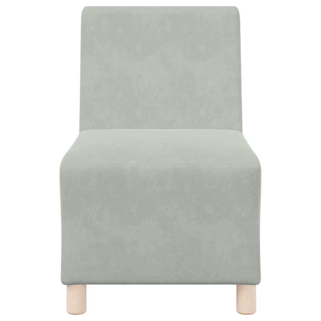 Canapé modulaire sans accoudoirs Gris clair 55 cm Velours - XIOS
