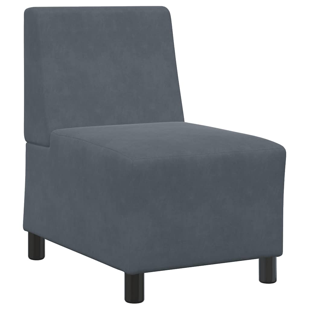 Canapé modulaire sans accoudoirs Gris foncé 55 cm Velours