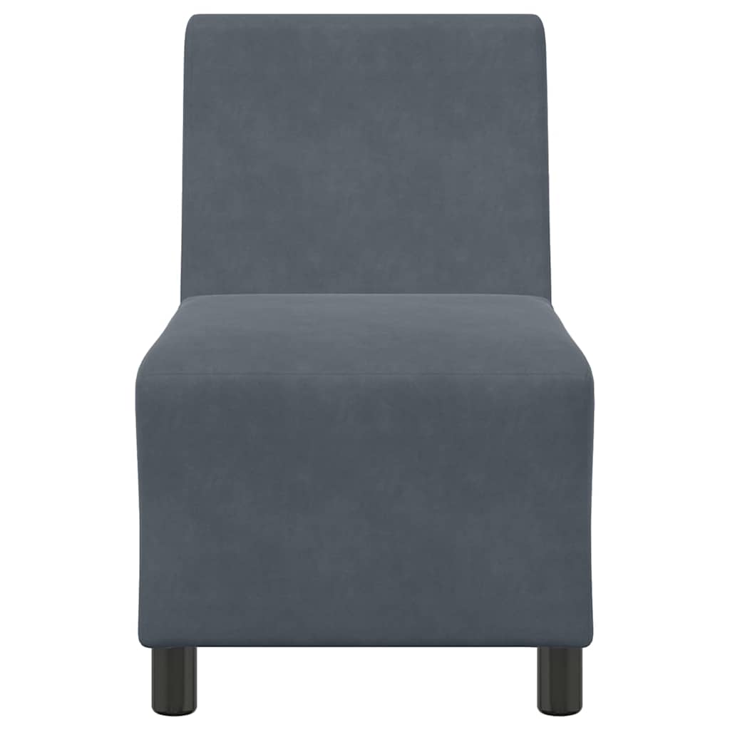 Canapé modulaire sans accoudoirs Gris foncé 55 cm Velours