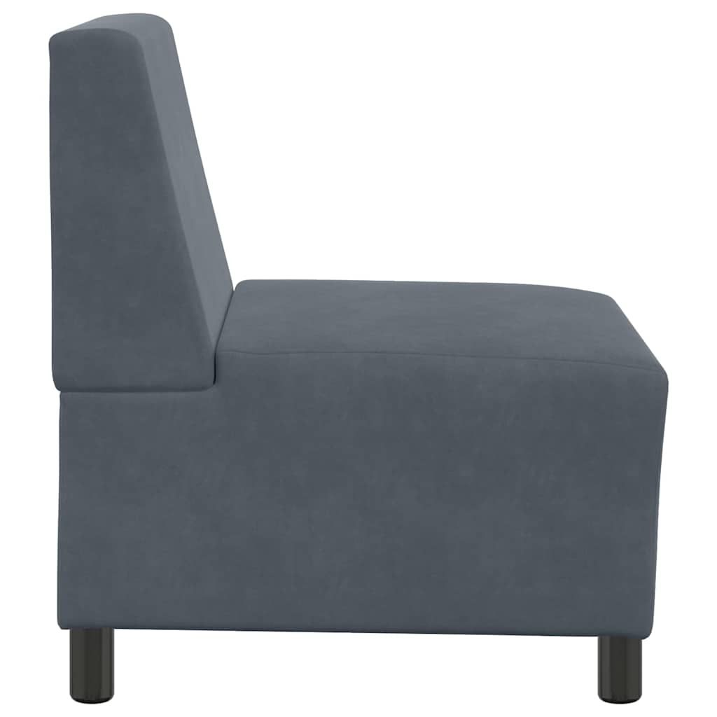Canapé modulaire sans accoudoirs Gris foncé 55 cm Velours
