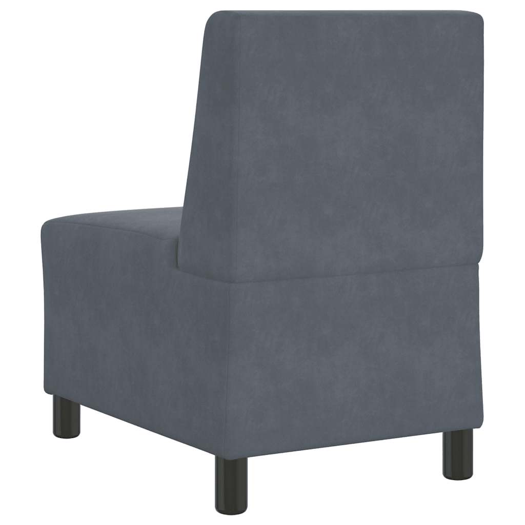 Canapé modulaire sans accoudoirs Gris foncé 55 cm Velours