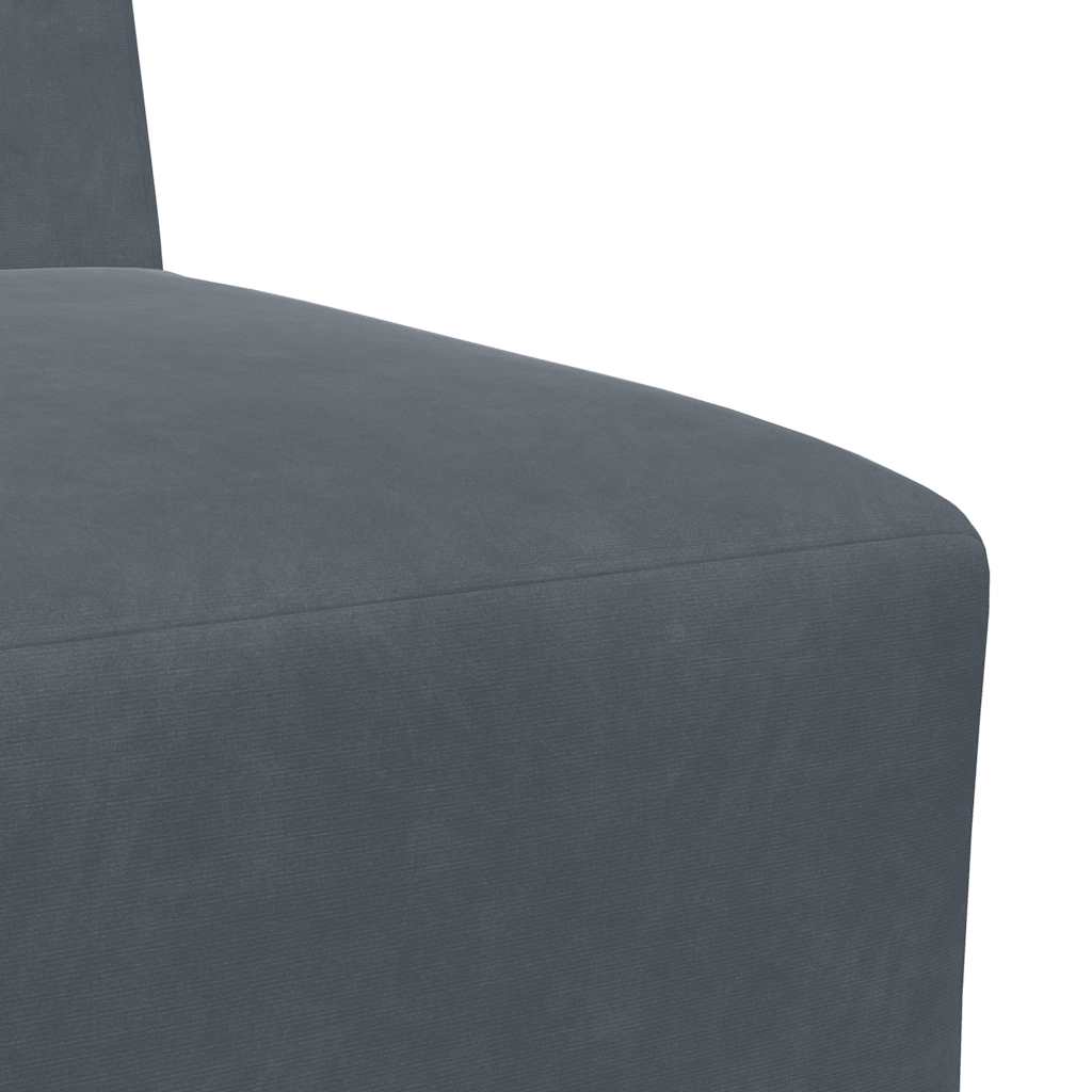 Canapé modulaire sans accoudoirs Gris foncé 55 cm Velours