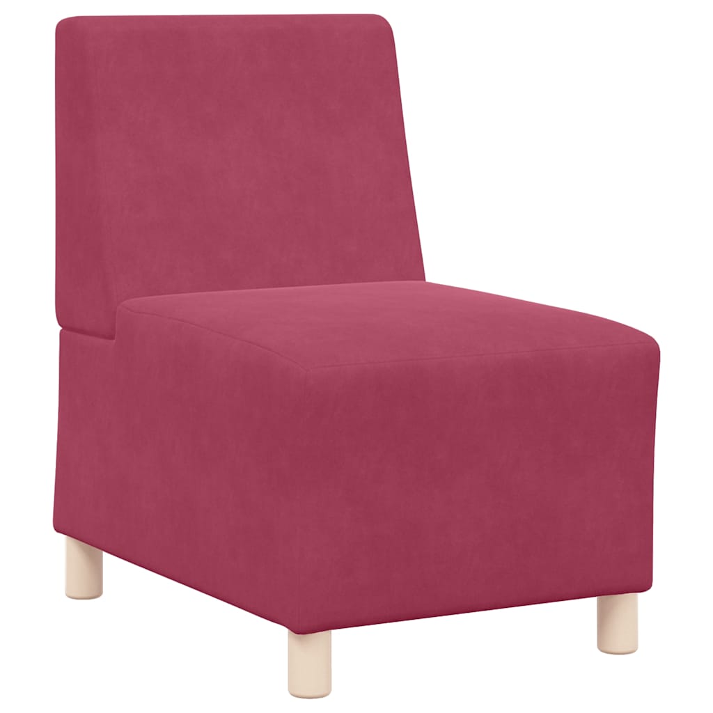 Canapé modulaire sans accoudoirs Rouge vin 55 cm Velours - XIOS