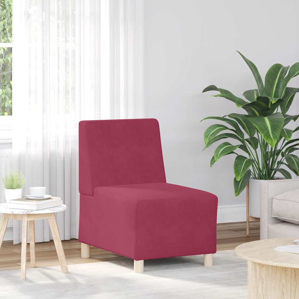 Canapé modulaire sans accoudoirs Rouge vin 55 cm Velours - XIOS