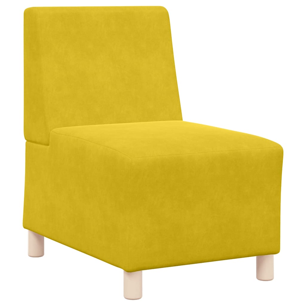 Canapé modulaire sans accoudoirs Jaune 55 cm Velours - XIOS