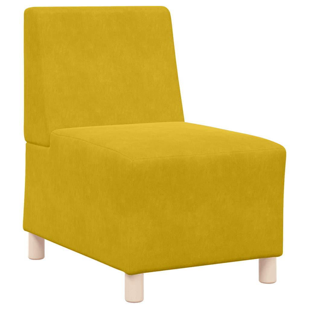 Canapé modulaire sans accoudoirs Jaune 55 cm Velours - XIOS