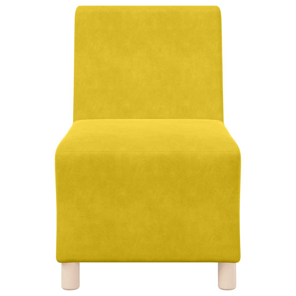 Canapé modulaire sans accoudoirs Jaune 55 cm Velours - XIOS