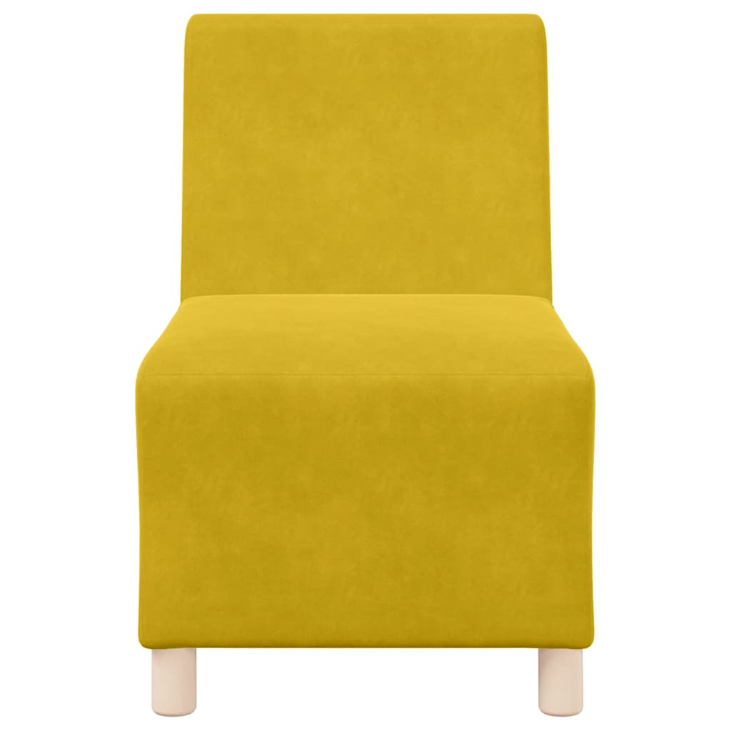 Canapé modulaire sans accoudoirs Jaune 55 cm Velours - XIOS