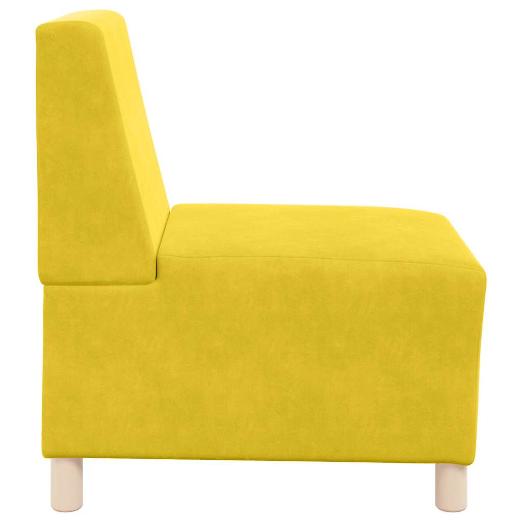 Canapé modulaire sans accoudoirs Jaune 55 cm Velours - XIOS