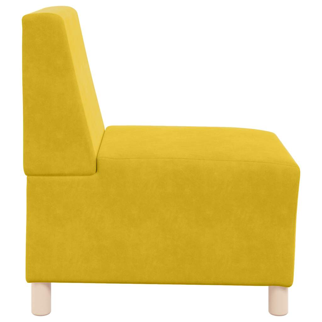 Canapé modulaire sans accoudoirs Jaune 55 cm Velours - XIOS