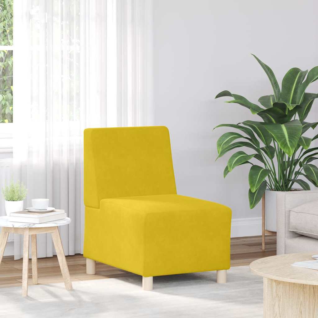 Canapé modulaire sans accoudoirs Jaune 55 cm Velours - XIOS