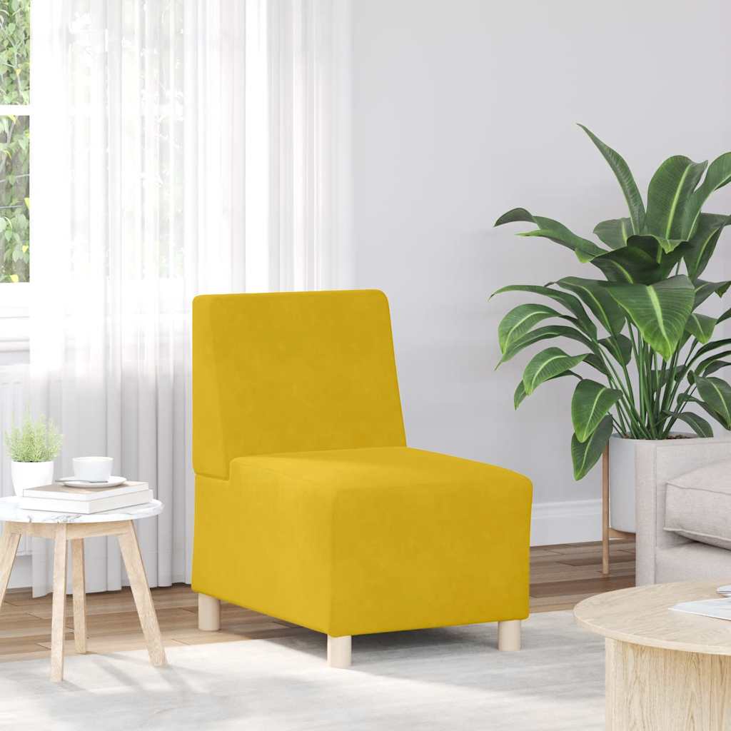 Canapé modulaire sans accoudoirs Jaune 55 cm Velours - XIOS