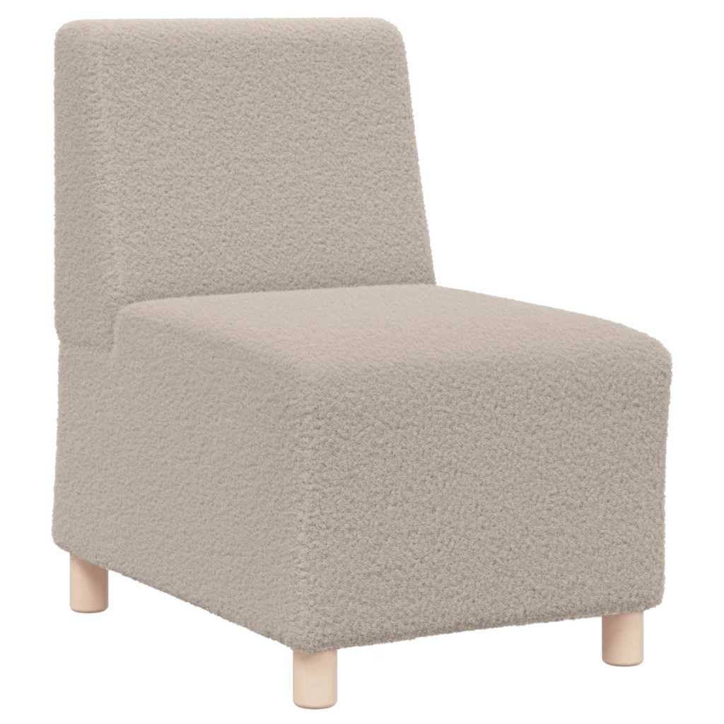 Canapé modulaire sans accoudoirs Gris clair 55 cm Tissu imitation laine bouclée - XIOS