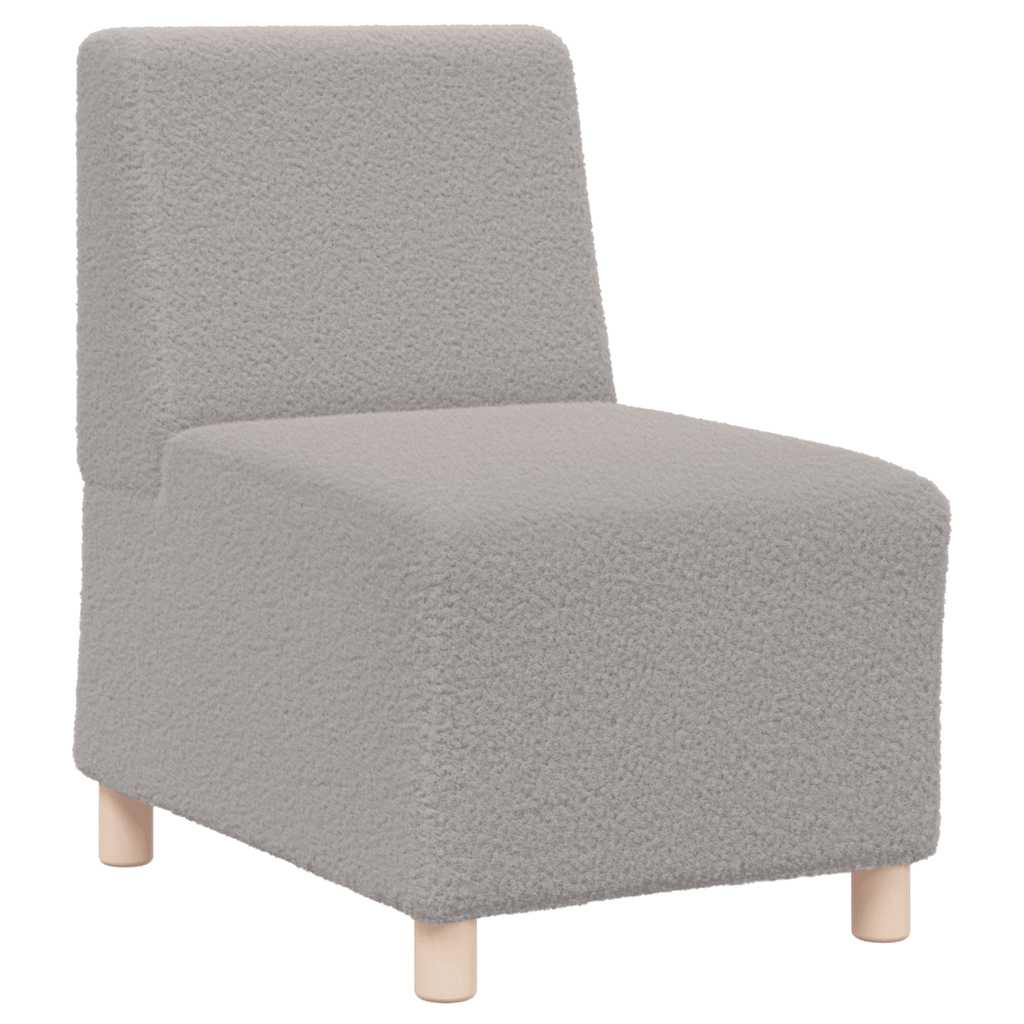 Canapé modulaire sans accoudoirs Gris clair 55 cm Tissu imitation laine bouclée - XIOS