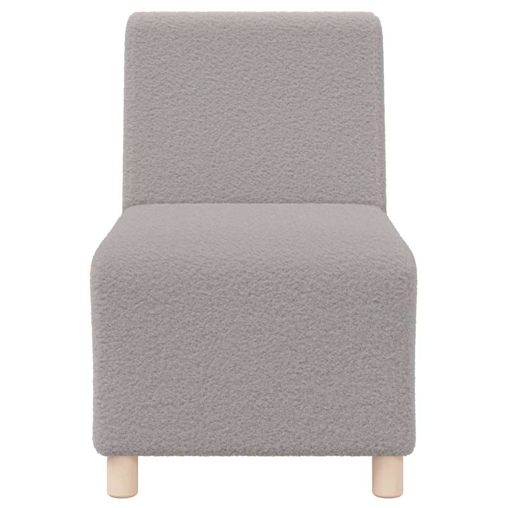 Canapé modulaire sans accoudoirs Gris clair 55 cm Tissu imitation laine bouclée - XIOS
