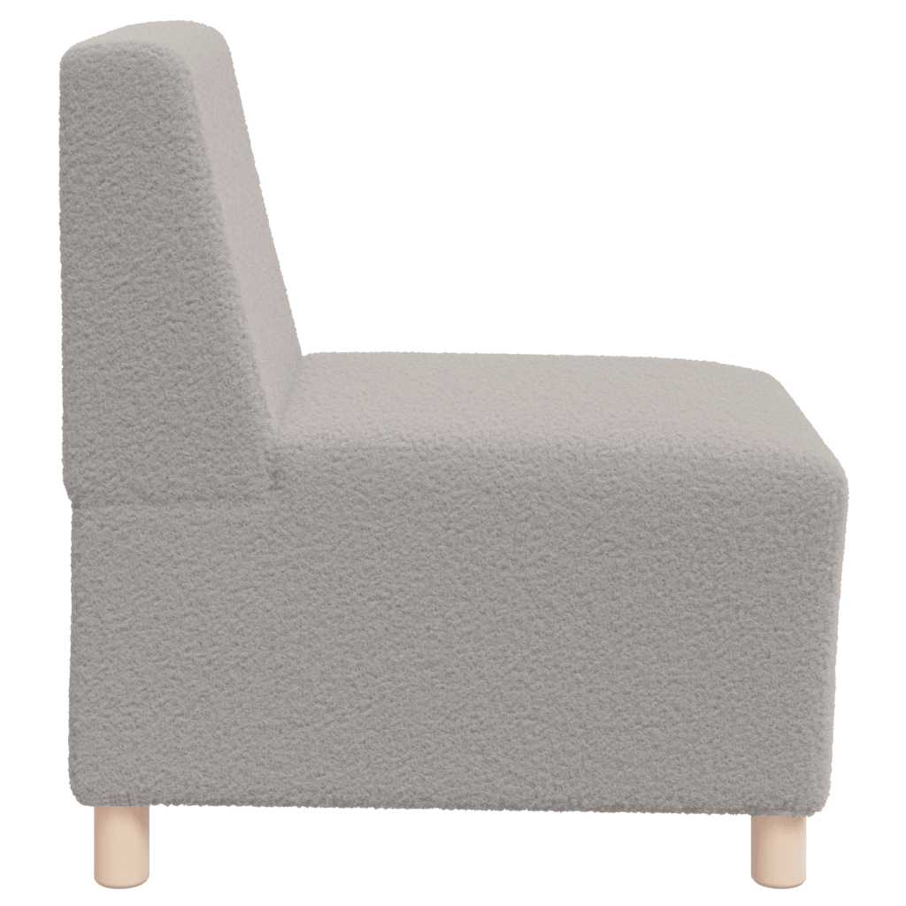 Canapé modulaire sans accoudoirs Gris clair 55 cm Tissu imitation laine bouclée - XIOS