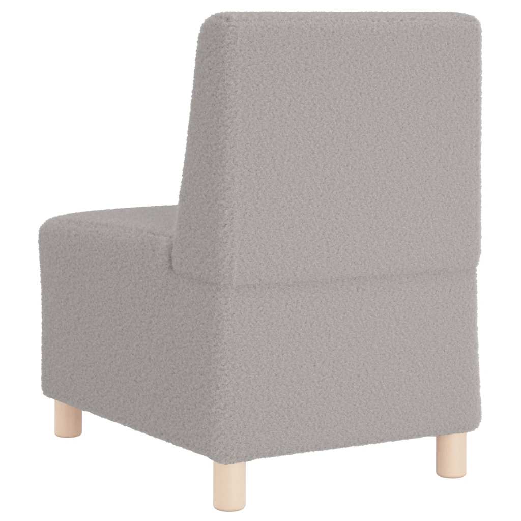 Canapé modulaire sans accoudoirs Gris clair 55 cm Tissu imitation laine bouclée - XIOS