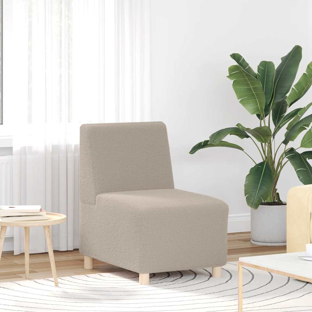 Canapé modulaire sans accoudoirs Gris clair 55 cm Tissu imitation laine bouclée - XIOS
