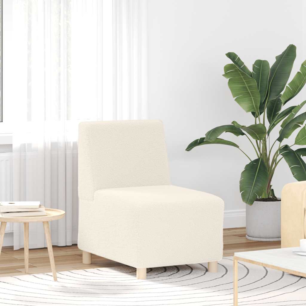 Canapé modulaire sans accoudoirs Crème 55 cm Tissu imitation laine bouclée - XIOS