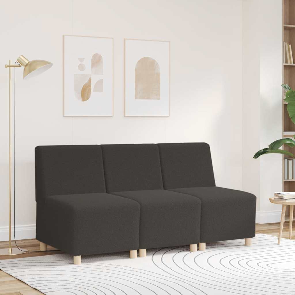 Canapé modulaire sans accoudoirs Gris foncé 55 cm Tissu bouclé aspect laine - XIOS
