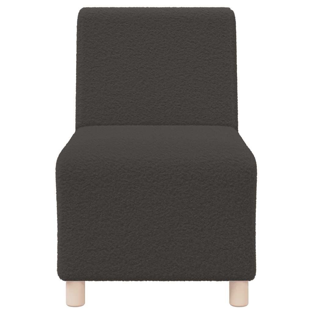 Canapé modulaire sans accoudoirs Gris foncé 55 cm Tissu bouclé aspect laine - XIOS